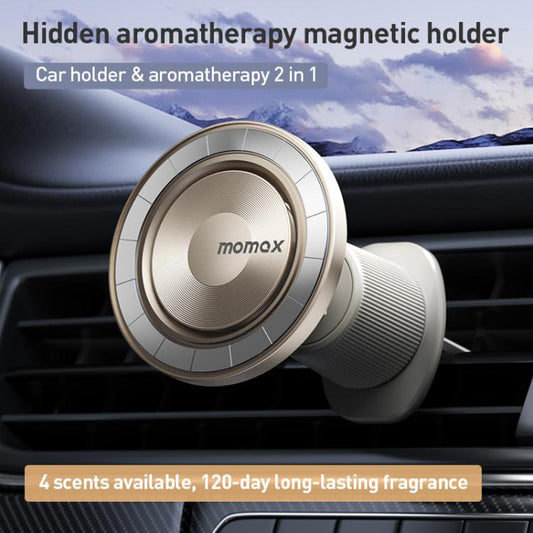 MOMAX CM35 1-Move Relaxaire Aluminum Alloy Magnetic Car Aromatherapy Holder(Titanium Gold) - Universal Car Holders by MOMAX | Online Shopping UK | buy2fix