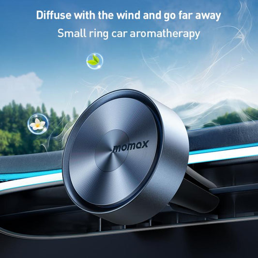 MOMAX CR12 1-Car Relaxaire Small Ring Aluminum Alloy Air Outlet Aromatherapy(Dark Grey) - Air Freshener by MOMAX | Online Shopping UK | buy2fix