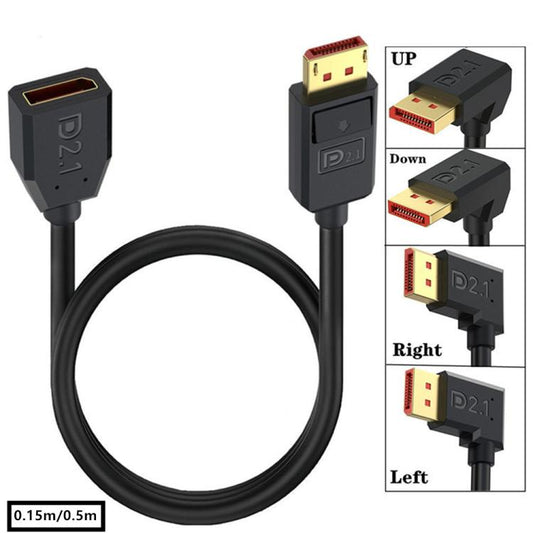 DP2.1 Male to DP2.1 Female Straight 52Gbps 16K 30Hz DisplayPort Extension Adapter Cable, Length: 50cm(Black) - by buy2fix | Online Shopping UK | buy2fix