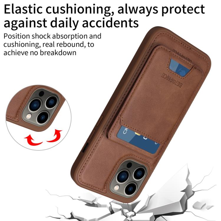 For iPhone 13 Pro Max BETOPNICE Vertical Flip Detachable MagSafe Wallet Phone Case(Brown) - iPhone 13 Pro Max Cases by BETOPNICE | Online Shopping UK | buy2fix