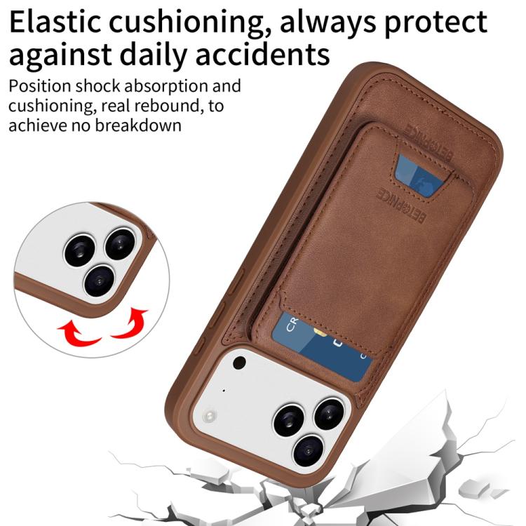 For iPhone 17 Pro Max BETOPNICE Vertical Flip Detachable MagSafe Wallet Phone Case(Brown) - iPhone 17 Pro Max Cases by BETOPNICE | Online Shopping UK | buy2fix
