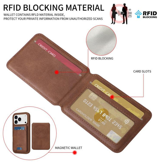 For iPhone 17 Pro BETOPNICE Vertical Flip Detachable MagSafe Wallet Phone Case(Brown) - iPhone 17 Pro Cases by BETOPNICE | Online Shopping UK | buy2fix