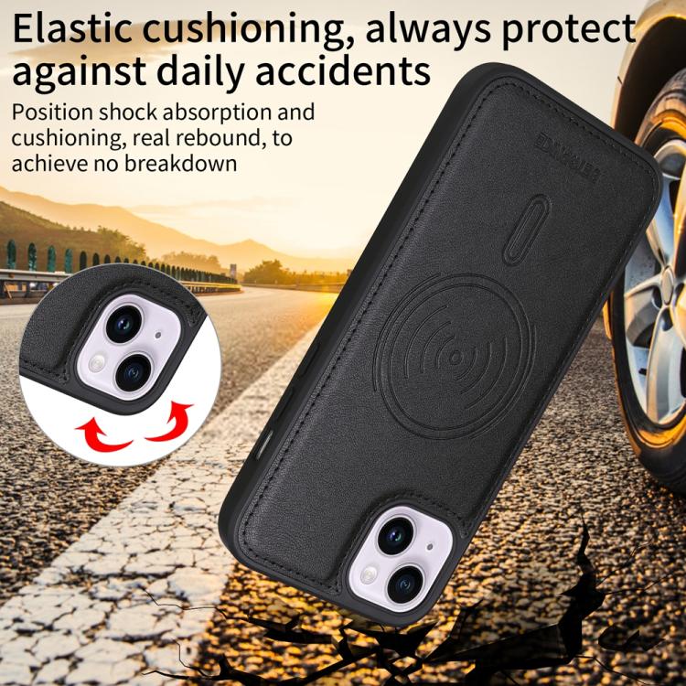 For iPhone 14 Plus BETOPNICE Horizontal Flip Detachable MagSafe Wallet Phone Case(Black) - iPhone 14 Plus Cases by BETOPNICE | Online Shopping UK | buy2fix