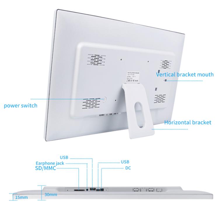 21.5 inch LCD Display Cloud Photo Frame 1G+32GB 3326C Quad-Core CPU Android 7.0, Plug:EU Plug(White) - 15 inch Above by buy2fix | Online Shopping UK | buy2fix