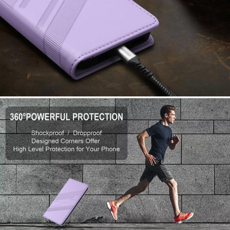 For Google Pixel 10 / 10 Pro Embossed Multi-functional Wallet Retro Leather Phone Case(Light Purple) - Google Cases by buy2fix | Online Shopping UK | buy2fix