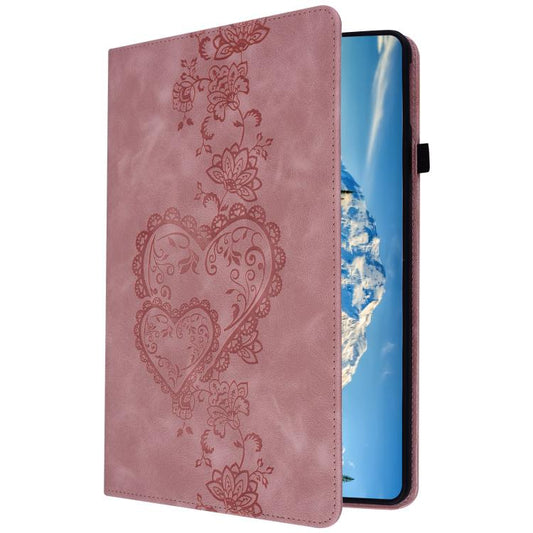 For iPad Pro 13 2024 Love Hearts Embossed Leather Smart Tablet Case(Pink) - iPad Pro 13 2024 Cases by buy2fix | Online Shopping UK | buy2fix