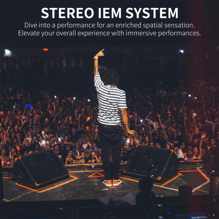 XTUGA SEM200 Wireless Stereo Stage Performance Professional In-ear Monitor System 2 BodyPacks + Transmitter - Microphone by XTUGA | Online Shopping UK | buy2fix