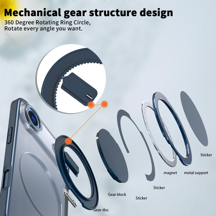For iPhone Air 360-degree Rotating MagSafe Magnetic Holder Phone Case(Blue) - iPhone Air Cases by buy2fix | Online Shopping UK | buy2fix