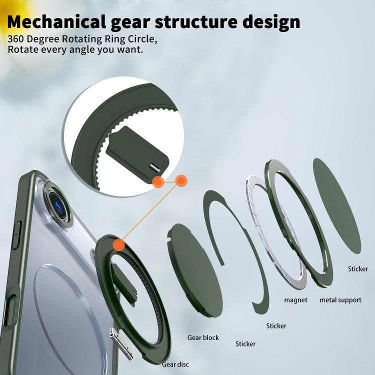 For iPhone Air 360-degree Rotating MagSafe Magnetic Holder Phone Case(Green) - iPhone Air Cases by buy2fix | Online Shopping UK | buy2fix