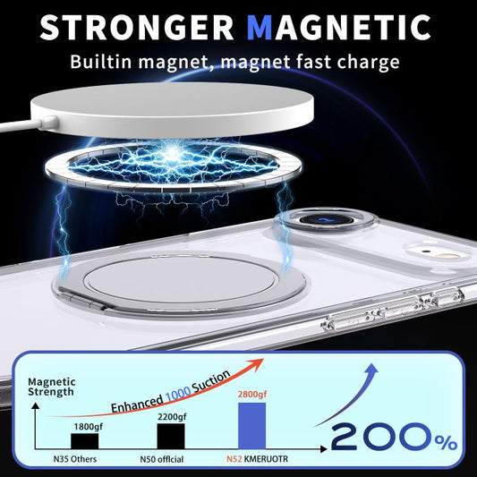 For iPhone Air 360-degree Rotating MagSafe Magnetic Holder Phone Case(Transparent) - iPhone Air Cases by buy2fix | Online Shopping UK | buy2fix