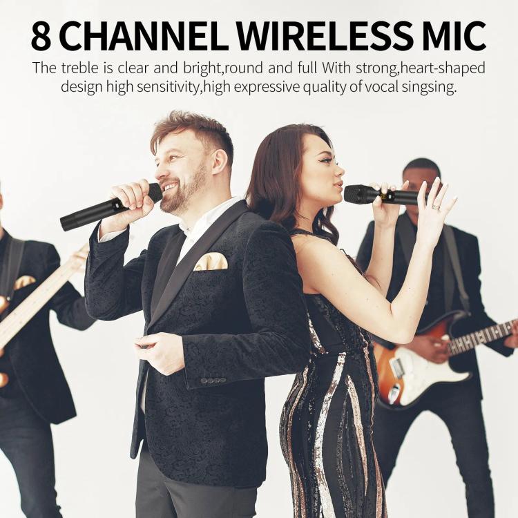 YT8 Wireless 8 Channel UHF Handheld Microphone for Stage Show 8 Gooseneck Microphones - Microphone by buy2fix | Online Shopping UK | buy2fix