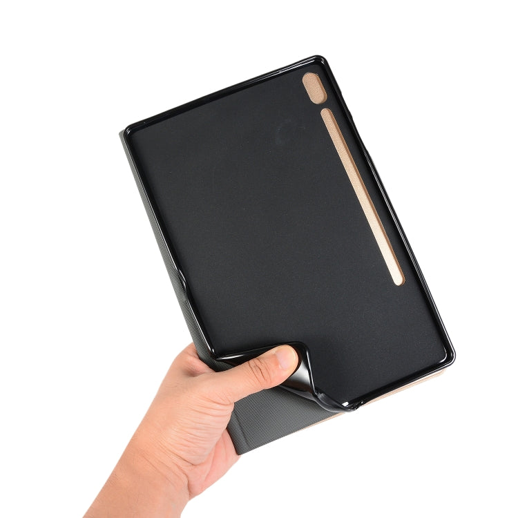 For Samsung Galaxy Tab S8+ / Tab S8 Plus / Tab S7 FE / Tab S7+ / T970 Horizontal Flip Elasticity PU + TPU Leather Case with Holder(Rose Gold) by buy2fix