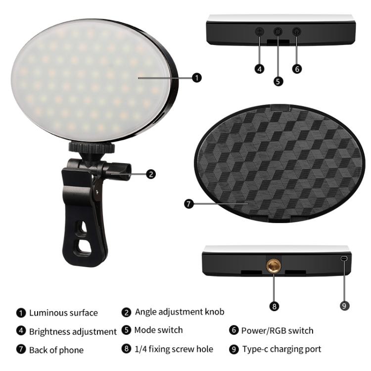 GZ-668 Full Color Portable Pocket Fill Light(RGB Light) - Selfie Light by buy2fix | Online Shopping UK | buy2fix