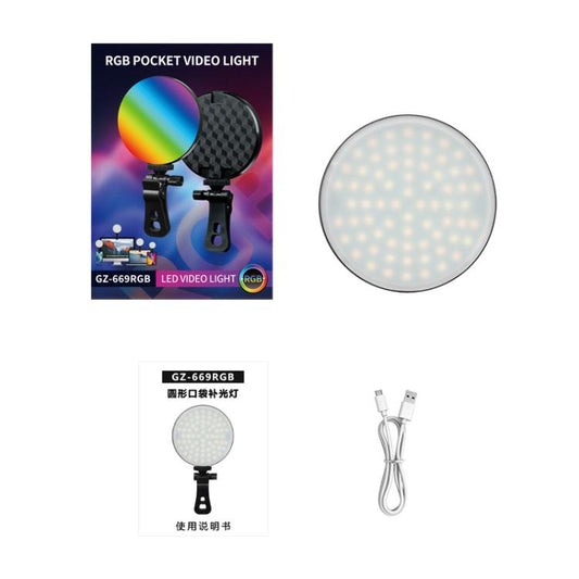 GZ-669 Full Color Round Portable Pocket Fill Light(RGB Light) - Selfie Light by buy2fix | Online Shopping UK | buy2fix