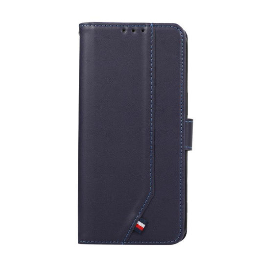 For iPhone 17 Pro ABEEL Delicate Texture Splicing RFID Leather Phone Case(Blue) - iPhone 17 Pro Cases by buy2fix | Online Shopping UK | buy2fix