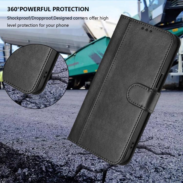 For iPhone Air Line Splicing Buckle Retro Leather Phone Case(Black) - iPhone Air Cases by buy2fix | Online Shopping UK | buy2fix