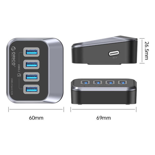 ORICO M3U3-4A 4 in 1 Type-C to USB 3.2 Docking Hub(Black) - USB HUB by ORICO | Online Shopping UK | buy2fix