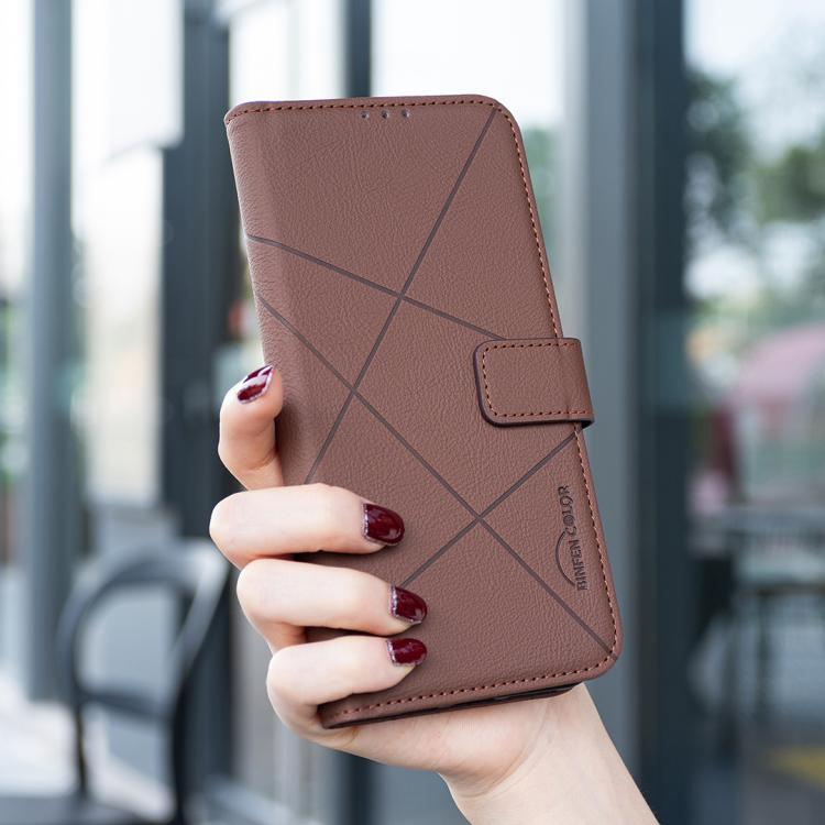 For iPhone Air Geometric Pattern RFID Leather Phone Case(Brown) - iPhone Air Cases by buy2fix | Online Shopping UK | buy2fix