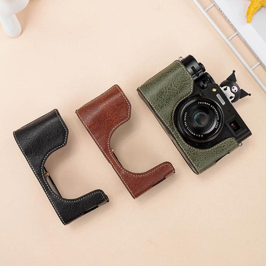 For FUJIFILM X100VI Buffalo Texture PU Leather Camera Half Case Base(Coffee) - Half Case by buy2fix | Online Shopping UK | buy2fix