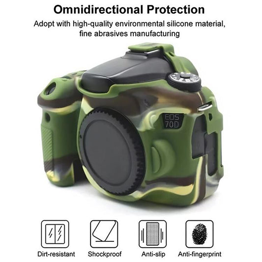 For Canon EOS 70D Soft Silicone Protective Case(Camouflage) - Protective Case by buy2fix | Online Shopping UK | buy2fix