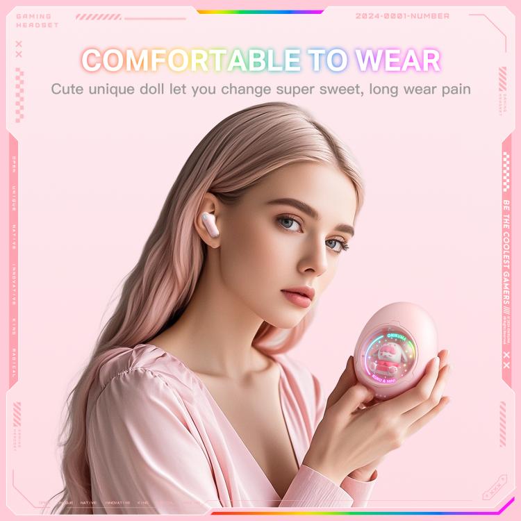ONIKUMA T302 RGB Cute Unique Doll BT 5.4 Wireless Earphones(Pink) - Bluetooth Earphone by ONIKUMA | Online Shopping UK | buy2fix