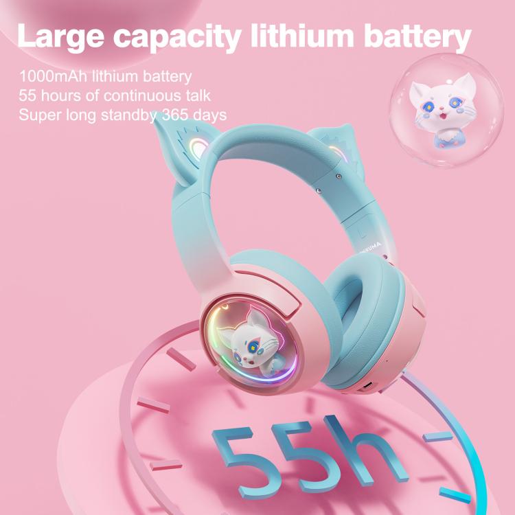 ONIKUMA B5 RGB BT / Wired / 2.4G Fox Shaped Headphones(Pink Blue) - Headset & Headphone by ONIKUMA | Online Shopping UK | buy2fix