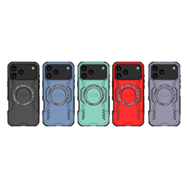 For iPhone 17 Pro Max Butterfly Armor MagSafe Magnetic Ring Shockproof Phone Case(Blue) - iPhone 17 Pro Max Cases by buy2fix | Online Shopping UK | buy2fix
