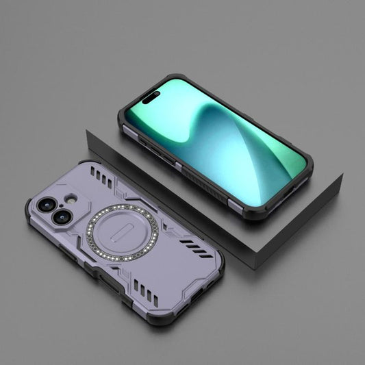 For iPhone 17 Butterfly Armor MagSafe Magnetic Ring Shockproof Phone Case(Purple) - iPhone 17 Cases by buy2fix | Online Shopping UK | buy2fix