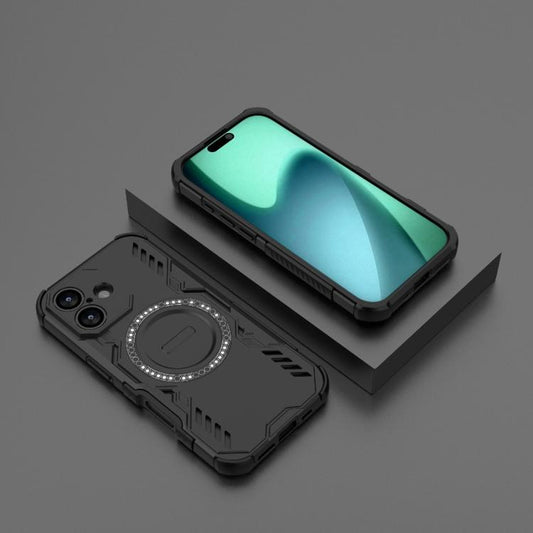 For iPhone 17 Butterfly Armor MagSafe Magnetic Ring Shockproof Phone Case(Black) - iPhone 17 Cases by buy2fix | Online Shopping UK | buy2fix