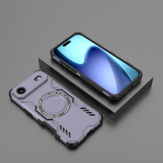 For iPhone Air Butterfly Armor MagSafe Magnetic Ring Shockproof Phone Case(Purple) - iPhone Air Cases by buy2fix | Online Shopping UK | buy2fix