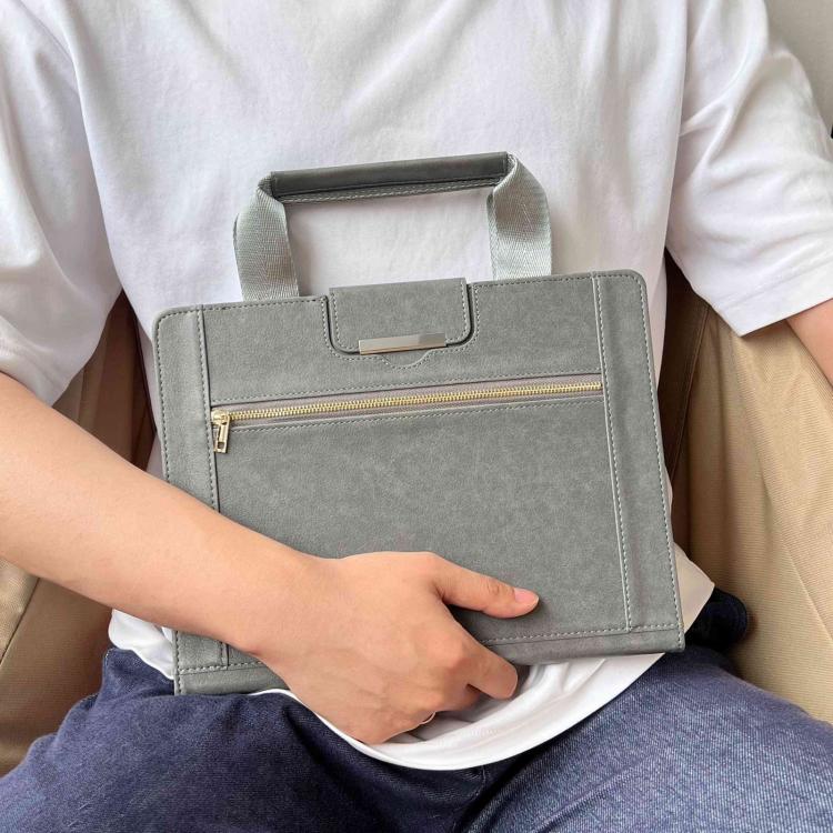 For iPad mini 2024 / 6 Zipper Handle Retro Smart Leather Tablet Case(Grey) - iPad mini 2024 Cases by buy2fix | Online Shopping UK | buy2fix