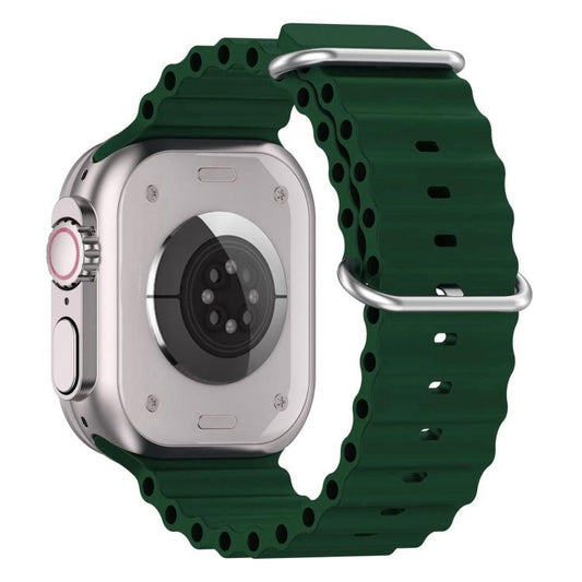 For Apple Watch 46mm / 49mm / 45mm / 44mm xDfind Ocean Silicone Watch Band(Dark Green) - Watch Bands by xDfind | Online Shopping UK | buy2fix