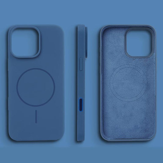 For iPhone 16 Plus Liquid Silicone Magsafe Phone Case with AI Camera Control Button(Blue) - iPhone 16 Plus Cases by buy2fix | Online Shopping UK | buy2fix