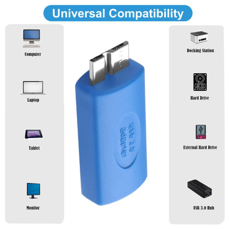 USB3.0 Mobile Hard Drive Computer Adapter, Model:Type-C Female to Micro USB Male(Blue) - OTG Adapter by buy2fix | Online Shopping UK | buy2fix