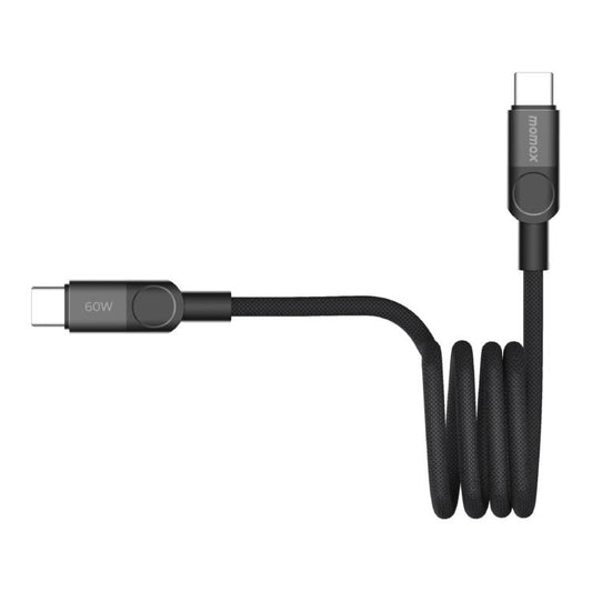 Momax Mag.Link Magnetic 60W USB-C / Type-C to USB-C / Type-C Data Cable, Length:1m(Black) - USB-C & Type-C Cable by MOMAX | Online Shopping UK | buy2fix