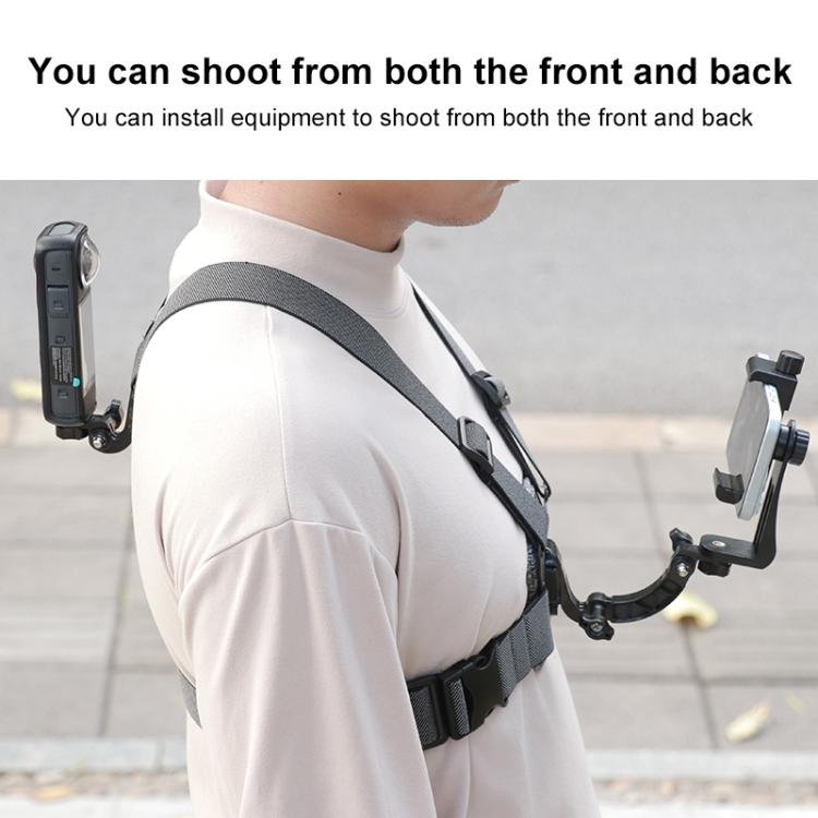 10 in 1 360 Phone Clamp Quick Release Body Mount Belt Chest Strap with Mount & Screw(Grey) - Chest Belt by buy2fix | Online Shopping UK | buy2fix