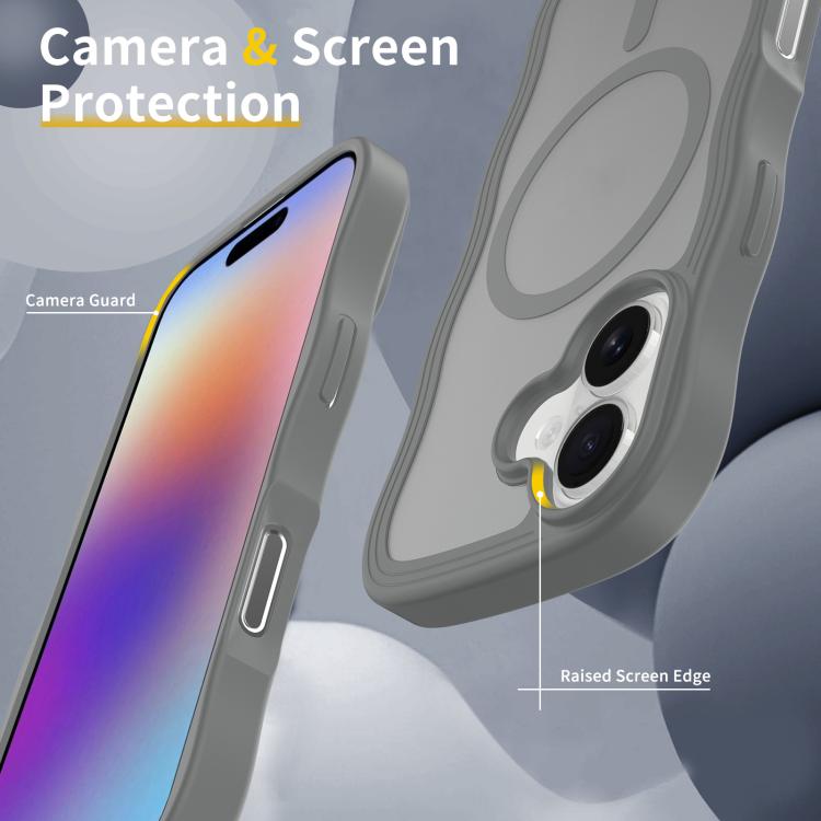 For iPhone 17 Skin Feel Wave Texture MagSafe Phone Case(Grey) - iPhone 17 Cases by buy2fix | Online Shopping UK | buy2fix