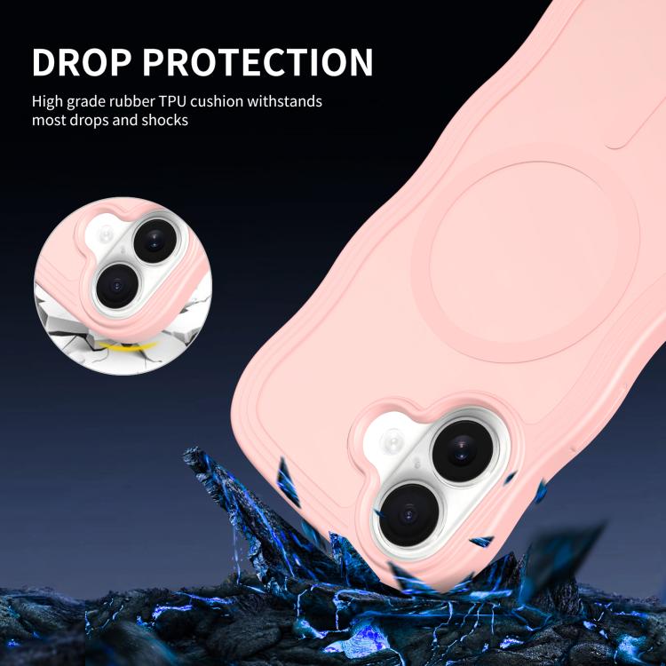 For iPhone 17 Skin Feel Wave Texture MagSafe Phone Case(Pink) - iPhone 17 Cases by buy2fix | Online Shopping UK | buy2fix