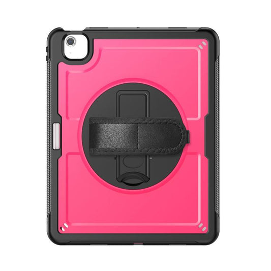 For iPad Air 13 2025 / 2024 Honeycomb Hand Grip Turntable Stand Tablet Case(Rose Red) - iPad Air 13 2025 / 2024 Cases by buy2fix | Online Shopping UK | buy2fix