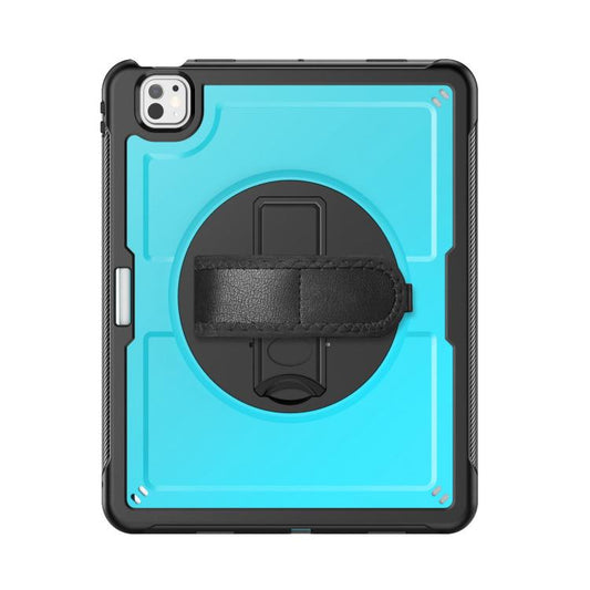For iPad Pro 13 2024 Honeycomb Hand Grip Turntable Stand Tablet Case(Light Blue) - iPad Pro 13 2024 Cases by buy2fix | Online Shopping UK | buy2fix