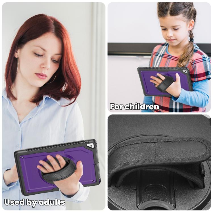 For iPad 10.2 2021 / 2020 / 10.5 2019 Honeycomb Hand Grip Turntable Stand Tablet Case(Purple) - iPad 10.2 Cases by buy2fix | Online Shopping UK | buy2fix
