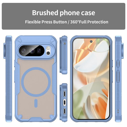 For Google Pixel 10 Pro Armor Glaze MagSafe Magnetic Phone Case(Blue) - Google Cases by buy2fix | Online Shopping UK | buy2fix