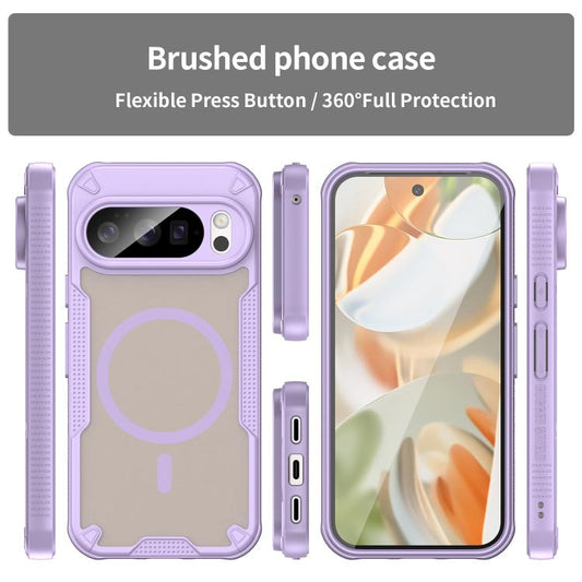 For Google Pixel 10 Pro Armor Glaze MagSafe Magnetic Phone Case(Purple) - Google Cases by buy2fix | Online Shopping UK | buy2fix