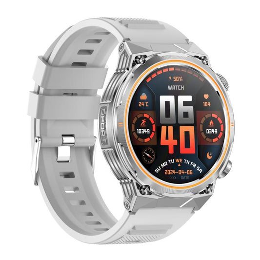 AK81 BT Call Smart Watch, Support Blood Pressure / Heart Rate / Sports Health Monitoring Fitness Tracker(Silver Silicone) - Smart Watches by buy2fix | Online Shopping UK | buy2fix