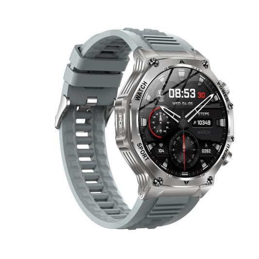 AK82 BT Call Smart Watch, Support Blood Oxygen / Blood Pressure / Heart Rate / Sports Health Monitoring Fitness Tracker(Silver Grey Silicone) - Smart Watches by buy2fix | Online Shopping UK | buy2fix