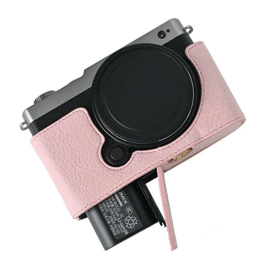 For Panasonic LUMIX S9 Litchi Texture PU Leather Camera Half Case Base(Pink) - Half Case by buy2fix | Online Shopping UK | buy2fix