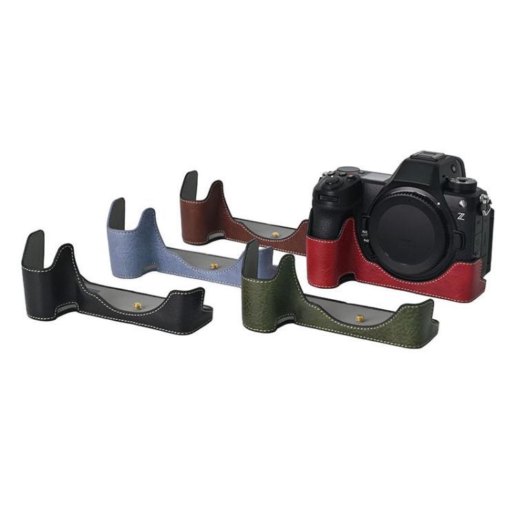 For Nikon Z6III Litchi Texture PU Leather Camera Half Case Base(Blue) - Half Case by buy2fix | Online Shopping UK | buy2fix