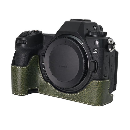 For Nikon Z6III Litchi Texture PU Leather Camera Half Case Base(Green) - Half Case by buy2fix | Online Shopping UK | buy2fix