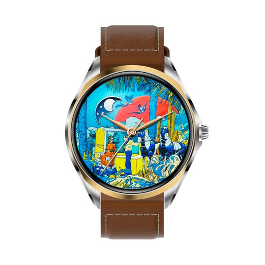 H78 1.43 inch AMOLED Screen Health & Fitness Smart Watch IP67 Waterproof Support BT Call(Gold Shell Brown Leather) - Smart Watches by buy2fix | Online Shopping UK | buy2fix