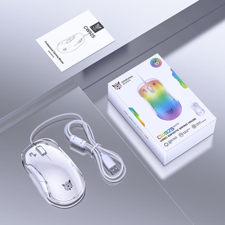ONIKUMA CW925 12800DPI Colorful RGB E-Sports Gaming Wired Mouse(White) - Wired Mice by ONIKUMA | Online Shopping UK | buy2fix